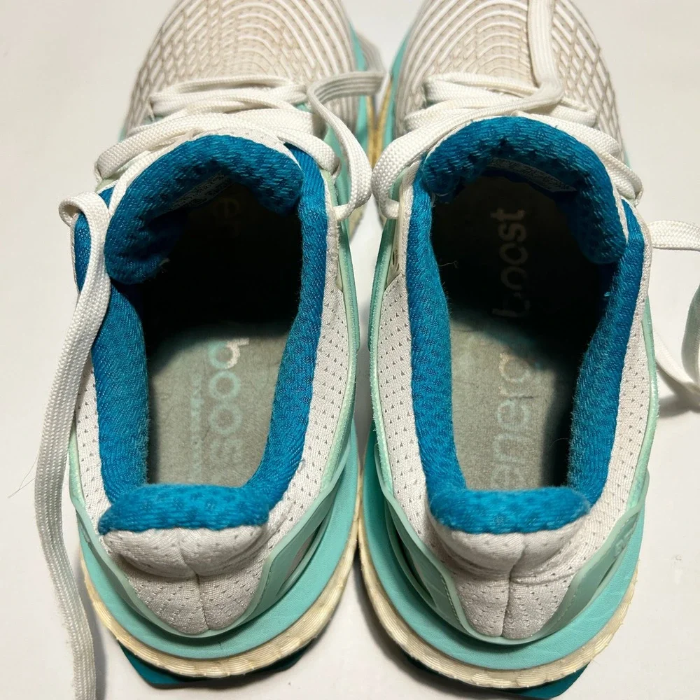 Adidas Energy Boost Womens Running Shoes White Mint Green BB3458 Size 7.5